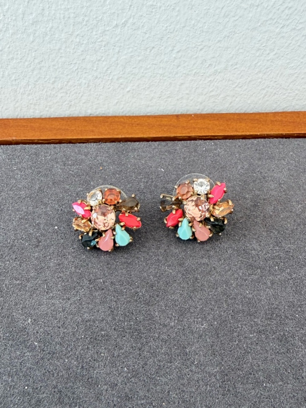 J Crew Colorful Cluster Floral Stud Earrings